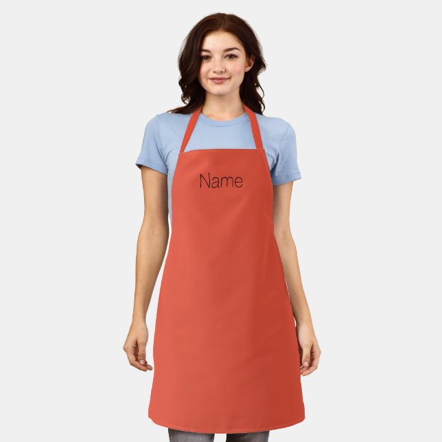 Anpassen von NAME monogramm dunkelorange Schürze (Getragen)