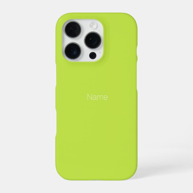 Anpassen von NAME Monogramm Kalkgrün iPhone Hülle (Rückseite)
