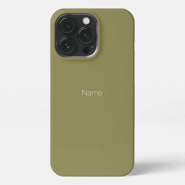 Anpassen von Name-Text-Monogramm khaki iPhone Hülle (Rückseite)