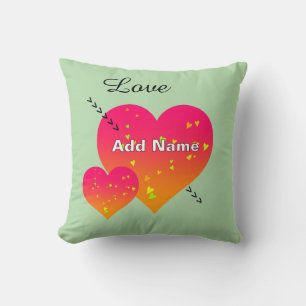 Anpassen von NamensHEARTEN und grünem Throw-Pillow Kissen