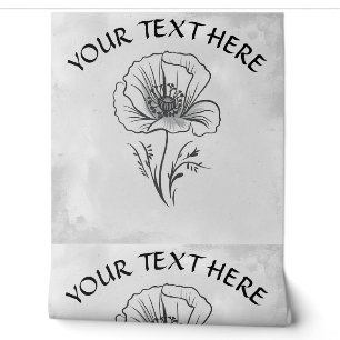 Anpassen von Namenstext Einfache Poppy-Blume Tapete