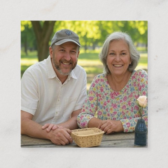 Anpassen von neuem Foto hinzufügen Quadratische Visitenkarte (Vorderseite)