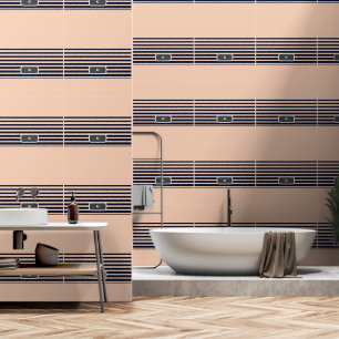 Anpassen von Schwarz-Rosa-Monogramm-Streifen Tapete