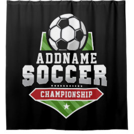 Anpassen von Soccer ADD TEXT Varsity Team Player Duschvorhang