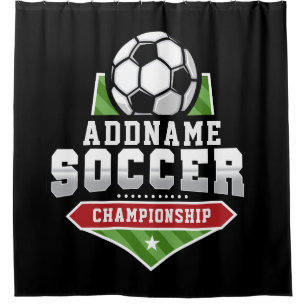 Anpassen von Soccer ADD TEXT Varsity Team Player Duschvorhang
