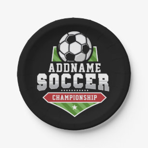 Anpassen von Soccer ADD TEXT Varsity Team Player Pappteller
