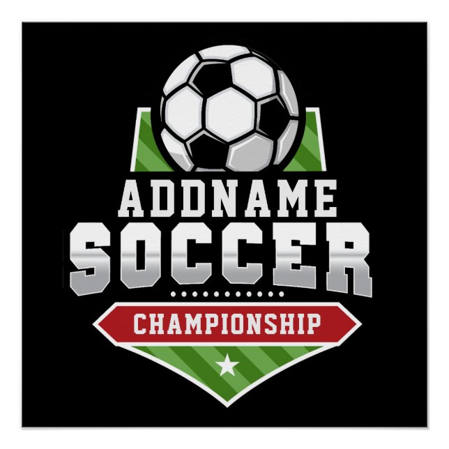 Anpassen von Soccer ADD TEXT Varsity Team Player Poster (Vorderseite)