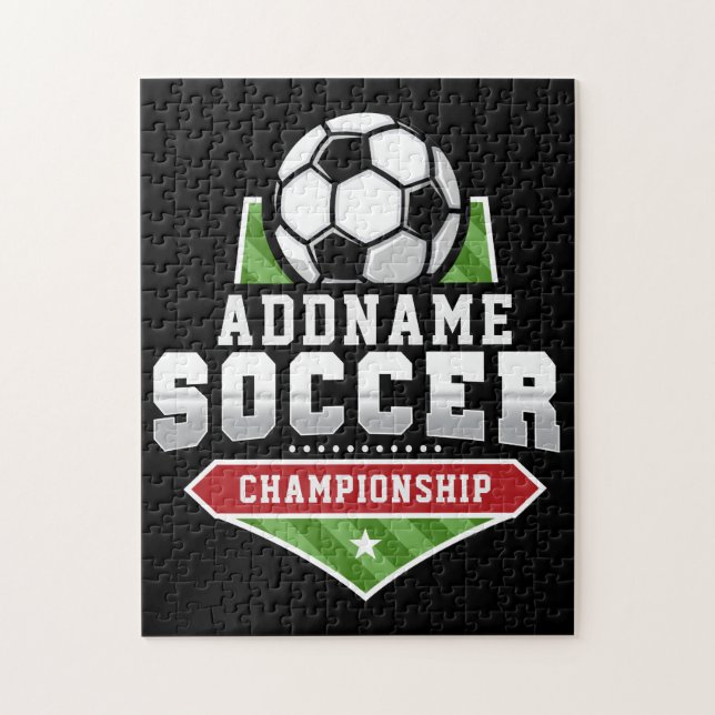 Anpassen von Soccer ADD TEXT Varsity Team Player Puzzle (Vertikal)