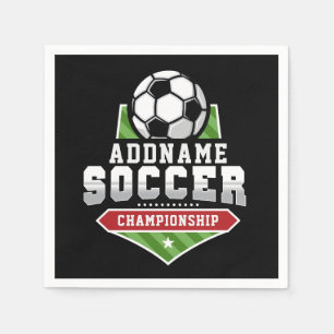 Anpassen von Soccer ADD TEXT Varsity Team Player Serviette