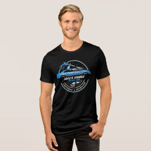 Anpassen Waschanlage für Autos Blaue Unternehmens- Tri-Blend Shirt