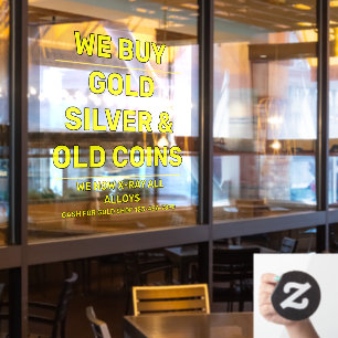Anpassen Wir verkaufen Gold Silber Edelmetalle Sho Fensteraufkleber
