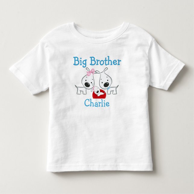 Anpasstes Hinzufügen eines Namens Hunde Big Brothe Kleinkind T-shirt (Vorderseite)