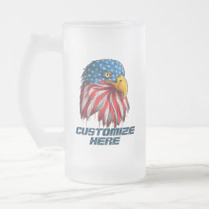Anpassung Amerikanische Patriotische USA-Flagge We Mattglas Bierglas