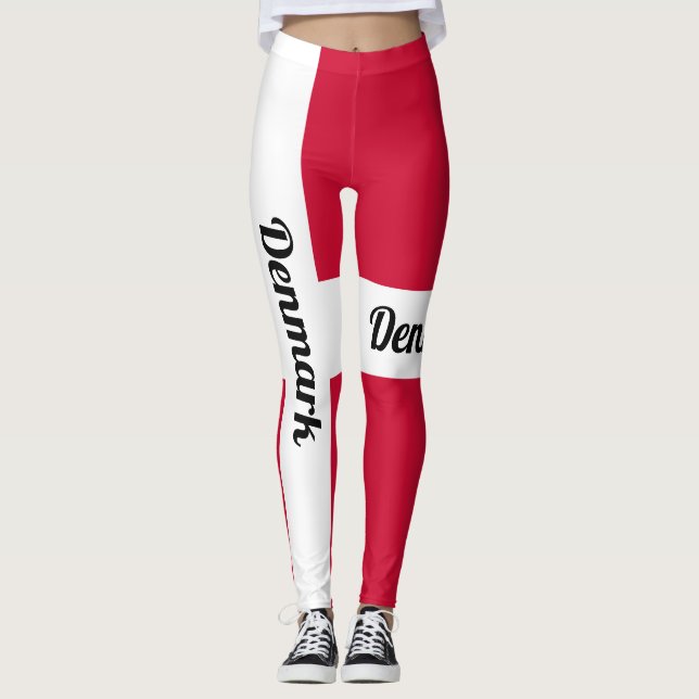 Anpassung der Flagge des Landes Dänemark Leggings (Vorderseite)