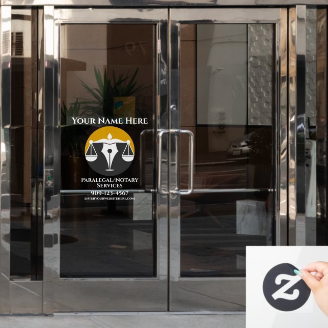 Anpassung der Geschäftseinheit Paralegal Notary Se Fensteraufkleber (Büro Tür)