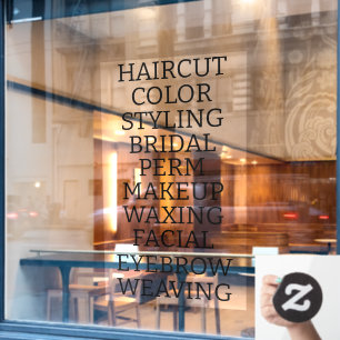 Anpassung der Liste der Wellness-Center im Friseur Fensteraufkleber