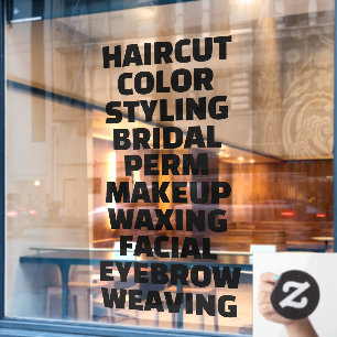 Anpassung der Liste der Wellness-Center im Friseur Fensteraufkleber