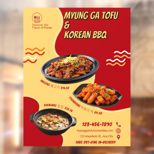 Anpassung der Werbefront für koreanische Restauran Fensteraufkleber