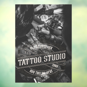 Anpassung des Old School Ink Tattoo Shop Fensteraufkleber