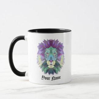 Anpassung Polygonale Illustration LION Tasse