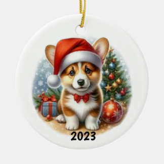 Anpassung von Corgi Wasserfarben Ornament verfügba