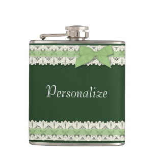 Anpassungsfähiger, grüner Spitzenbandkolben Flachmann