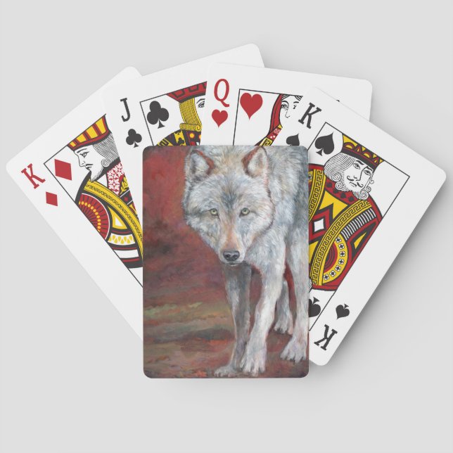 Anpirschender Wolf Spielkarten (Rückseite)