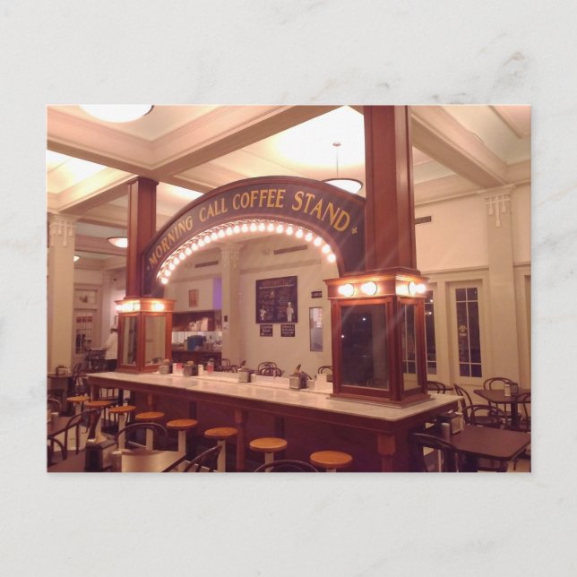 Anruf-Kaffee-Stand, New Orleans, LA Postkarte (Vorderseite)