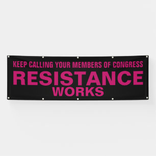 Anruf-Kongress-Widerstand bearbeitet Protest-rosa Banner