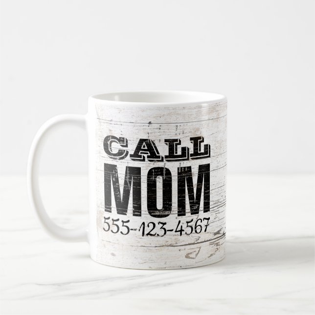 Anruf-Mama-Telefon-Zahl Kaffeetasse (Links)