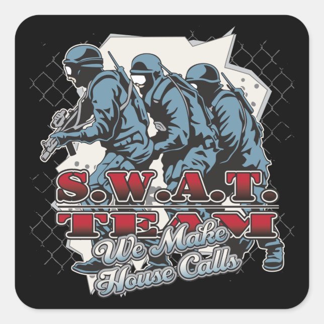 Anrufe des SWAT-Teams Quadratischer Aufkleber (Vorderseite)