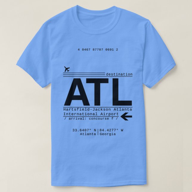 Anrufschreiben des internationalen Flughafens ATL  T-Shirt (Design vorne)
