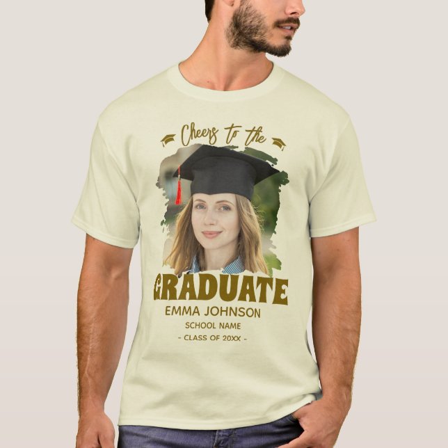 Anrufung der Graduate Custom Foto Family T-Shirt (Vorderseite)