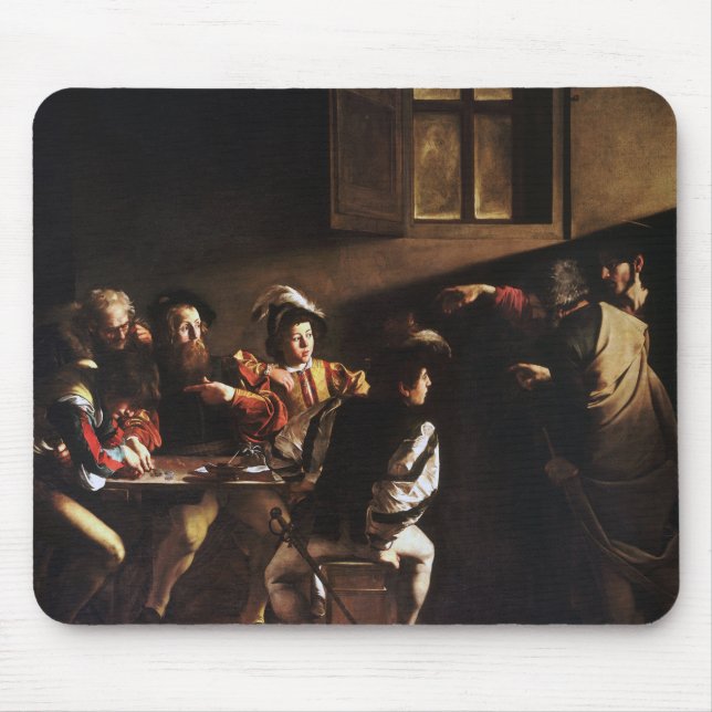 Anrufung von St. Matthew durch Caravaggio Mousepad (Vorne)