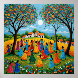 Ansammlung - Ältere und Folktaler in Gond A Poster