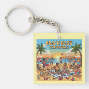 Ansammlung am Strand Schlüsselanhänger