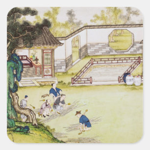 Ansammlung Bambus für Papier Quadratischer Aufkleber