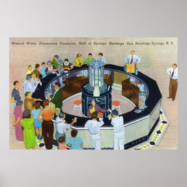 Ansammlung bei Brunnen im Saal Poster (Vorne)