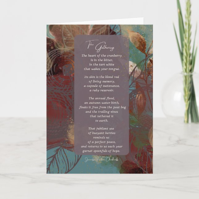 Ansammlung, Dankbarkeit wünscht sich mit Herbstfar Dankeskarte (Vorderseite)