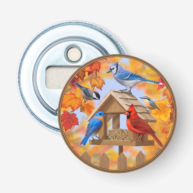 Ansammlung der Herbst-Vogelzuführung Flaschenöffner (Vorderseite)