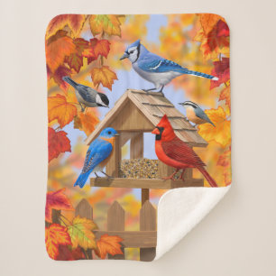 Ansammlung der Herbst-Vogelzuführung Sherpadecke
