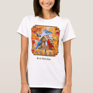 Ansammlung der Herbst-Vogelzuführung T-Shirt