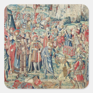 Ansammlung des Hinterns, Tapestry von David und Ba Quadratischer Aufkleber