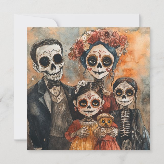 Ansammlung Dia de los Muertos Einladung (Vorderseite)