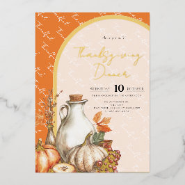 Ansammlung Erntedank Abendessen Folieneinladung