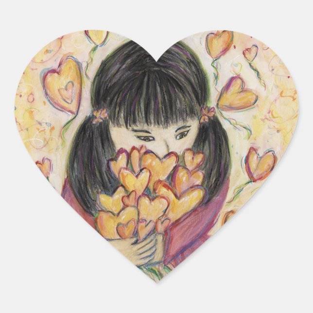 Ansammlung Liebe Hört benutzerdefinierte Decal-Auf Herz-Aufkleber (Vorderseite)