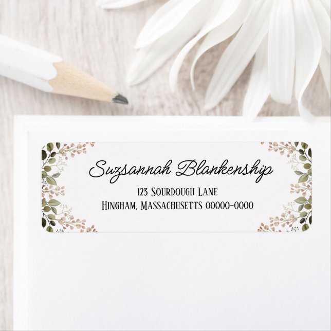 Ansammlung Peachy Floral Border Label Markierung (Insitu)