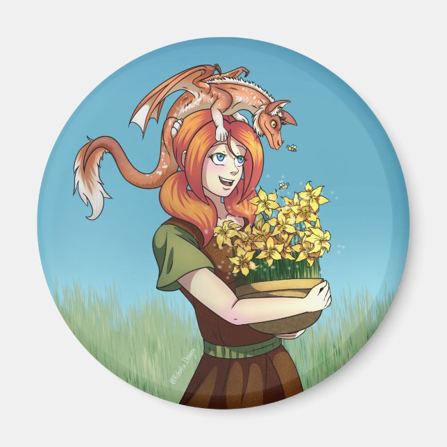 Ansammlung von Blume mit einem Drachen Magnet (Vorne)