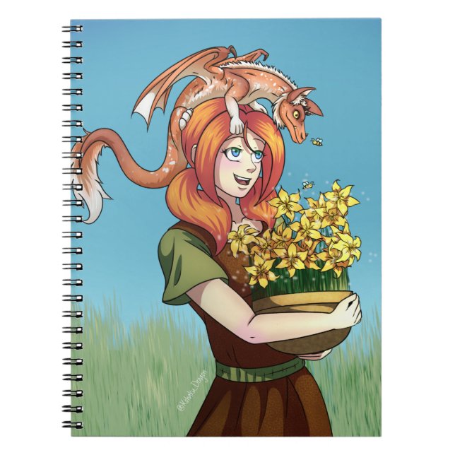 Ansammlung von Blume mit einem Drachen Notizblock (Vorderseite)