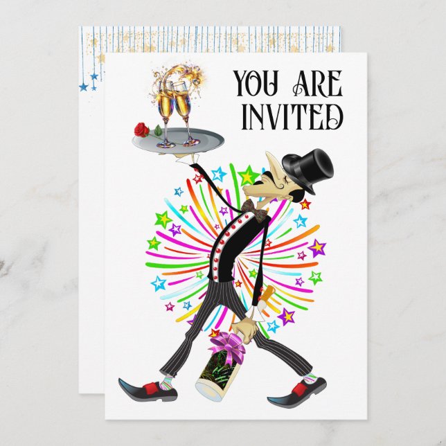 Ansammlung-Waiter-Serie Einladung (Vorne/Hinten)